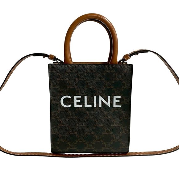 CELINE Brown Leather Shoulder Bag - Picture 1 of 8